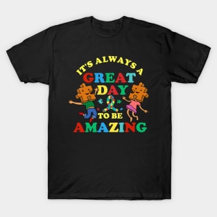 Great Day Puzzle Pieces Autism Awareness T-Shirt